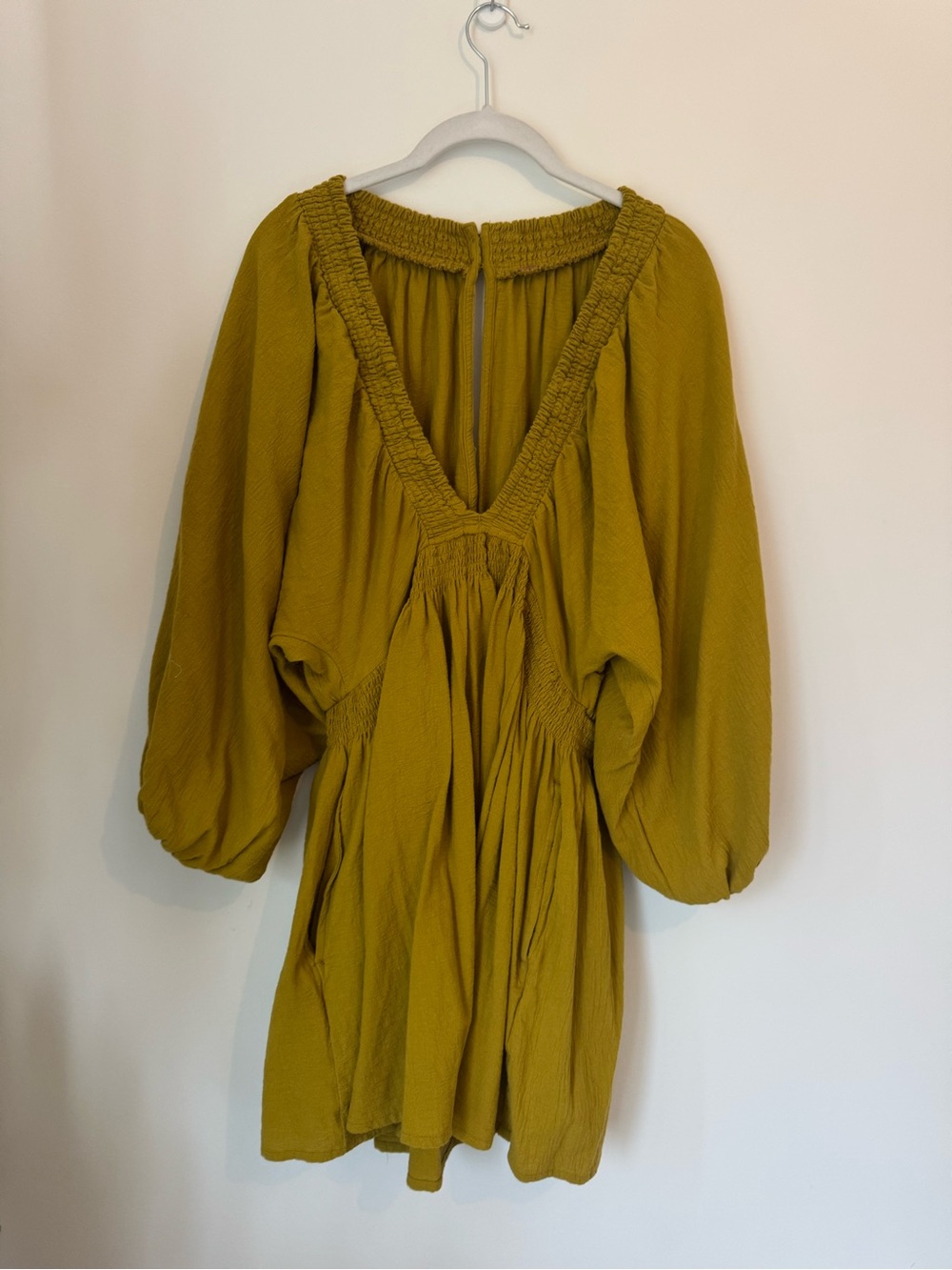 Free people V-Neck Babydoll Dress. Colour pineapple size L - Picture 3 of 4